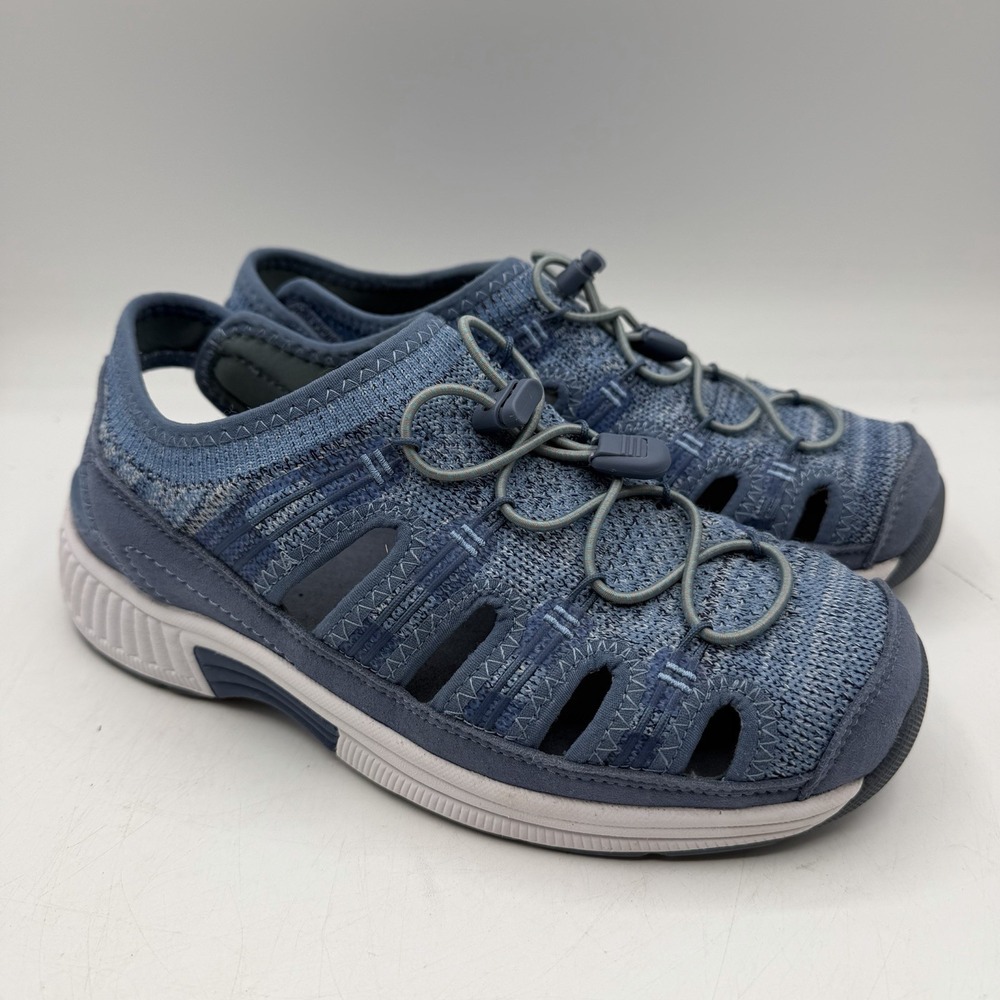 Orthofeet Laguna Sandals Womens Sz‎ 7 2E X-Wide Blue White Comfort Fisherman 806